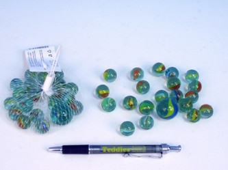Kuličky skleněné duhové  1,6cm 130g 20+1ks v síťce