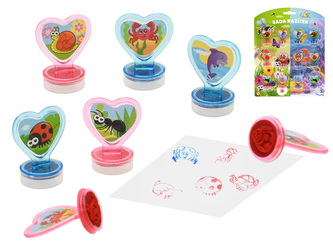 Pečiatky zvieratká plast 12kusov na karte