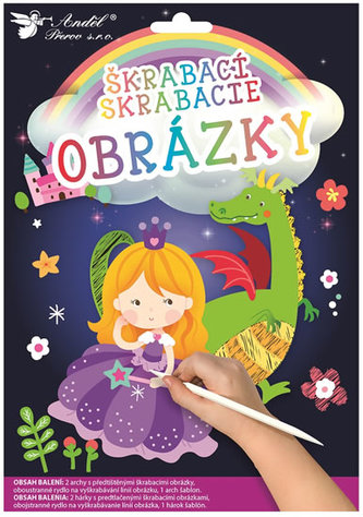 Vyškrabávacie obrázky - Princezná 16,5 x 21 cm (2 ks)