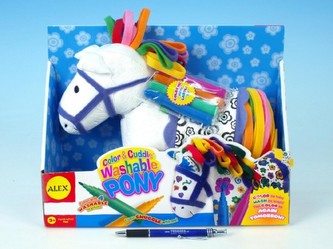 Vymaluj si poníka 30cm + 4 fixy v krabici