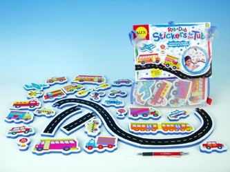 Vodolepky Auta Beep Beep - pěnová sada do vany 31ks v taštičce