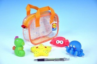 Stříkací figurky do vany Oceán plast 4ks v tašce od 6 měsíců