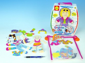 Vodolepky Obleč si panenky - pěnová sada do vany 31ks v taštičce