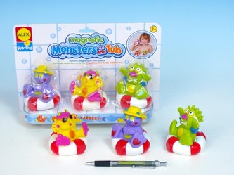 Magnetická strašidla do vany plast 3ks na kartě od 24 měsíců