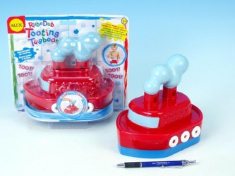 Loď - Parník do vany plast 18cm se zvukem na kartě od 24 měsíců