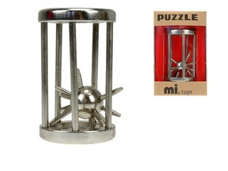 Hlavolam ježek v kleci kov 4,5x7,5cm v krabičce