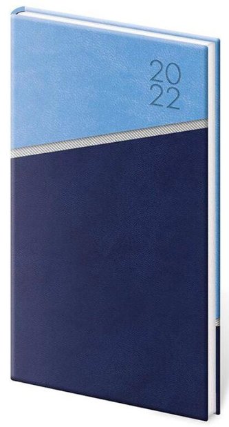 Diář 2022 Line - modrý, týdenní kapesní
