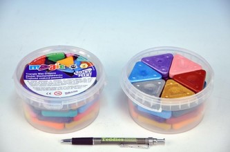 Voskovky magické trojboké mix 26 farieb + 4 metalické 30ks v dóze