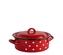 Kastrol s poklicí smalt červený/puntíky 22 cm 2,5l