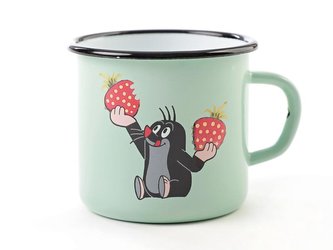 Krtek - hrnek smaltovaný 7cm, mátový/ jahody
