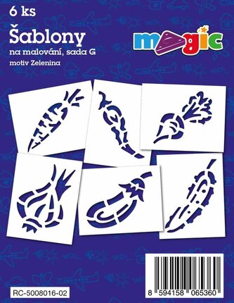 Šablóny na maľovanie voskovky magické - zelenina 6ks v sáčku