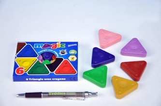 Voskovky magické trojboké Basic 6ks v krabičke 11x9cm