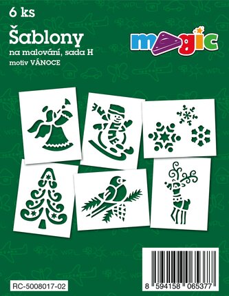 Šablóny na maľovanie voskovky magické - vianoce 6ks v sáčku