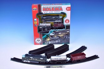 Vlak + 2 vagóny délka dráhy 355cm na baterie se světlem v krabici