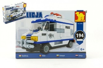 Stavebnice Dromader Policie Auto Dodávka 23405 194ks v krabici 22x15x4,5cm