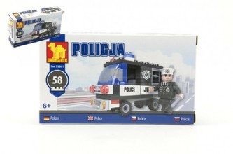 Stavebnica Dromader Polícia Auto 23201 58ks v krabičke 17x10x4, 5cm