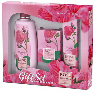 BioFresh Dárková sada sprchový gel, přírodní mýdlo a krém na ruce Rose of Bulgaria woman