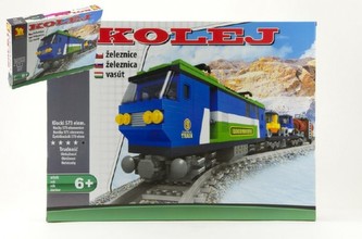 Stavebnice Dromader Vlak+koleje 107x70cm 25808 573ks v krabici 47x35x7cm