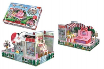 Skládačka prostorová Obchod Myšky Minnie v krabici 40x27x6cm