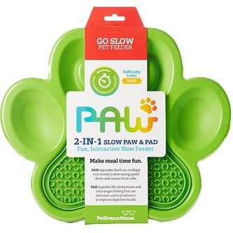 PetDreamHouse zpomalovací miska Paw 2v1 – zelená