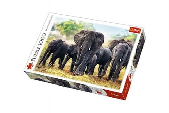 Puzzle Africkí slony 1000 dielikov 68,3x48cm v krabici 40x27x6cm