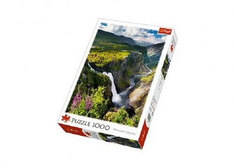 Puzzle Vodopád - Norsko 1000 dílků 48x68,3cm v krabici 27x40x6cm