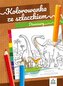 Kolorowanka ze szlaczkiem. Dinozaury