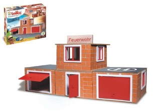 Stavebnica Teifoc Hasičská stanica 220ks v krabici 35x29x8cm