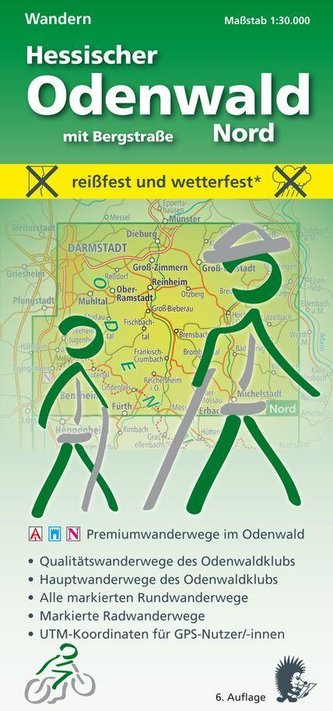 Hessischer Odenwald mit Bergstraße Nord 1:30.000 Wandern