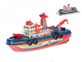 Loď/člun plast 24cm na baterie se zvukem se světlem v krabičce