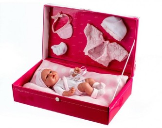 Panenka/miminko Arias vonící 26cm pevné tělo s doplňky v krabici