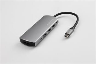 USB hub FIXED HUB 6IN1 s rozhraním USB-C pre notebooky a tablety, hliníkový