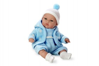 Panenka/miminko Arias plačící modré vonící 33cm měkké tělo na baterie v sáčku
