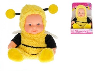 Miminko včelka pevné tělo 16cm sedící v krabičce