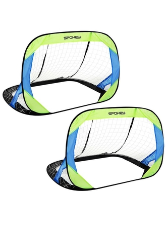 Spokey - GOALKEEPER samorozkládací fotbalová branka 2 ks - zeleno modrá