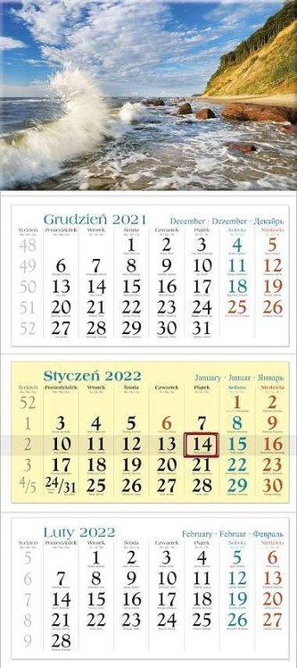 Kalendarz 2022 Trójdzielny Bałtyk KT2 Kalendarz 2022 Trójdzielny Bałtyk KT2