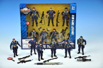 Sada policistů s doplňky plast 10cm 6ks v krabici