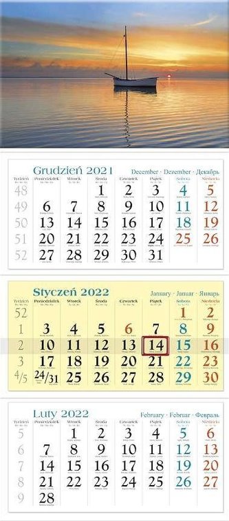 Kalendarz 2022 Trójdzielny Łódka KT3 Kalendarz 2022 Trójdzielny Łódka KT3