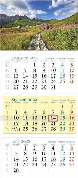 Kalendarz 2022 Trójdzielny Tatry KT1 Kalendarz 2022 Trójdzielny Tatry KT1