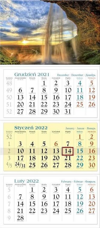Kalendarz 2022 Trójdzielny Wodospad KT6 Kalendarz 2022 Trójdzielny Wodospad KT6
