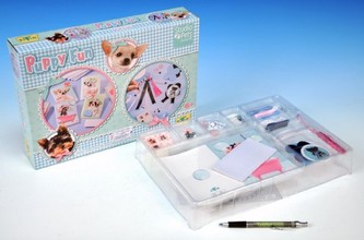 Kreativní/dárková sada Štěňátka 2v1 plast v krabici 33x23x6cm