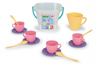 (C) Kbelík s nádobím Party World plast 14ks Wader