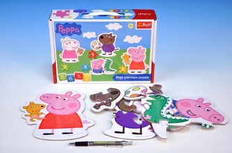 Puzzle pro nejmenší Prasátko Peppa 14 dílků v krabici od 24 měsíců