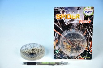 Sliz s pavoukem v krabičce 8x1,5cm na kartě