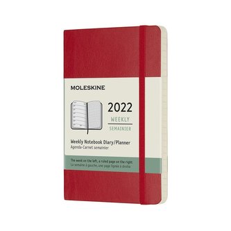 Moleskine Plánovací zápisník 2022 měkký červený S