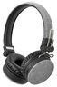NEDIS sluchátka s látkovým povrchem/ vestavěný mikrofon/ na uši/ bezdrátová/ Bluetooth v5.0/ výdrž 18h/ šedé-černé