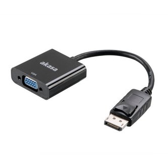 AKASA adaptér DisplayPort 1.1 (M) na VGA(F) / AK-CBDP04-20BK / černý / 20cm