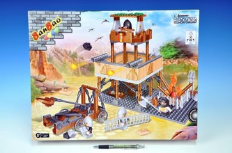 Stavebnice BanBao Strážní věž 455ks + 4 figurky v krabici 45x35x7cm