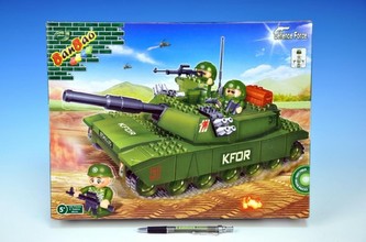 Stavebnice BanBao Tank 120ks + 3 figurky v krabici 37,5x28,5x6,5cm
