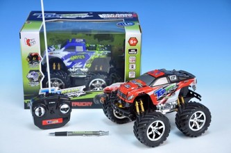 Auto RC Off Road 1:24 20cm na vysílačku 27&40MHz plná funkce na baterie se světlem 2barvy v krabičce